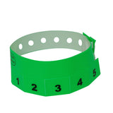 Green 5-Tab Tear-Off Wristband