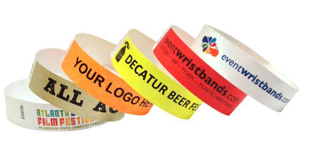 variety of customizable font and color options for custom tyvek wristbands