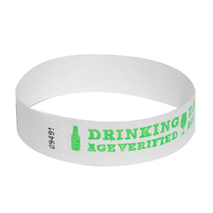 Green Drinking Age Verified Wristbands