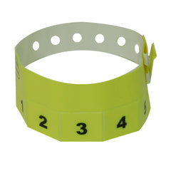 Yellow 5-Tab Plastic Wristbands