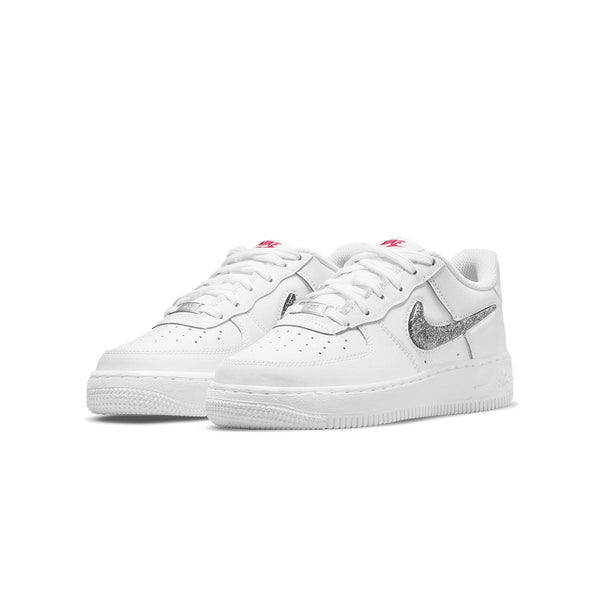  Nike Air Force 1 Low LV8 White Metallic Silver Dc9651 100,  White, 6 US