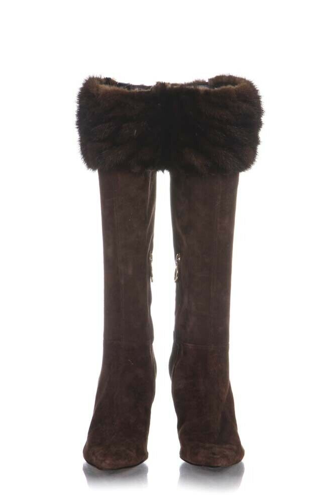 suede boots with fur trim