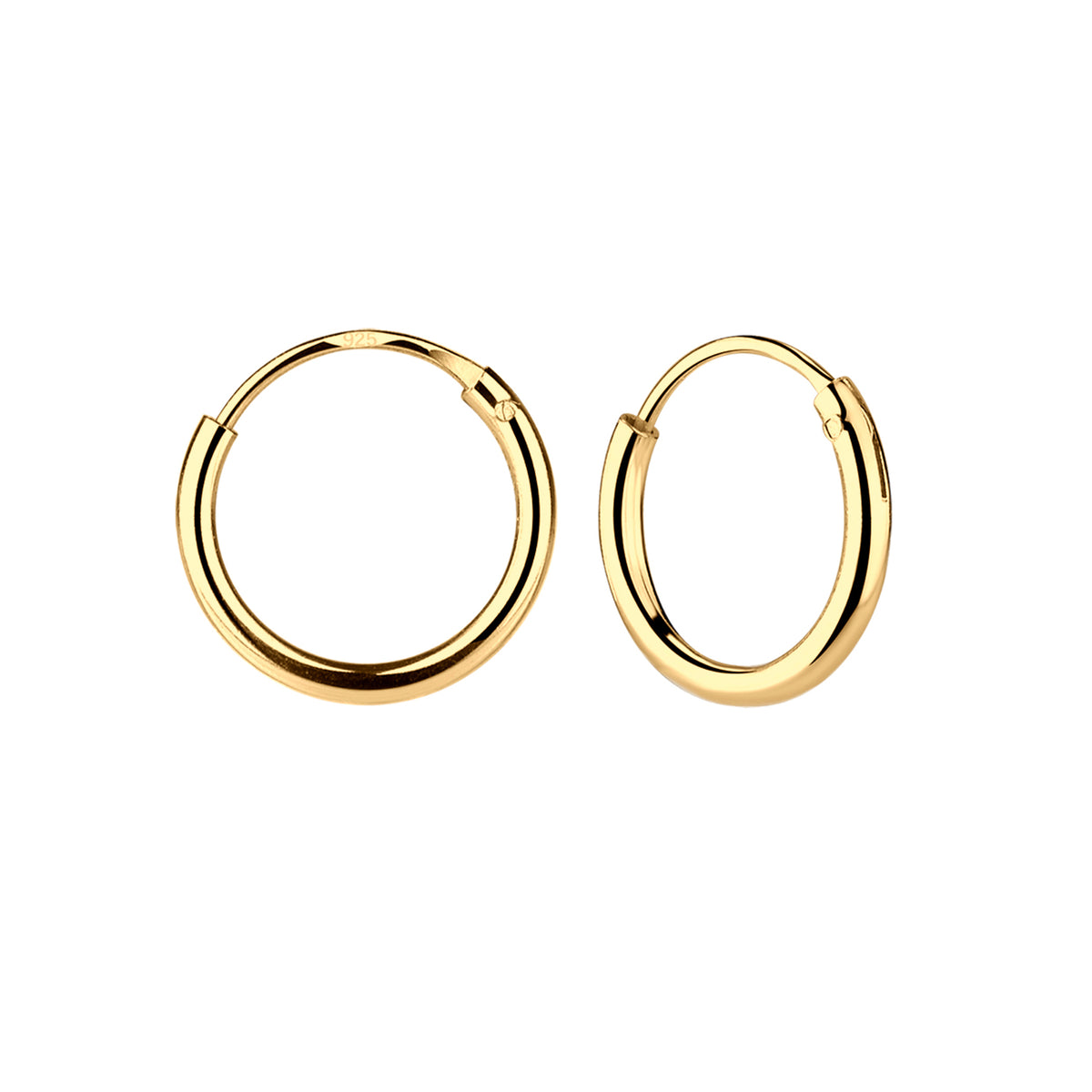 Kids 14K Gold-Plated Hoop Earrings for Little Girls 10mm