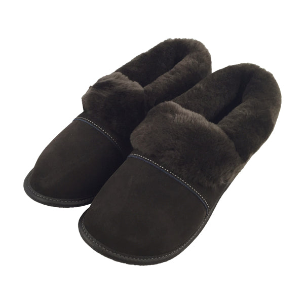 mens black sheepskin slippers