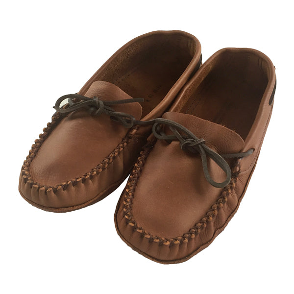 mens leather sole moccasins