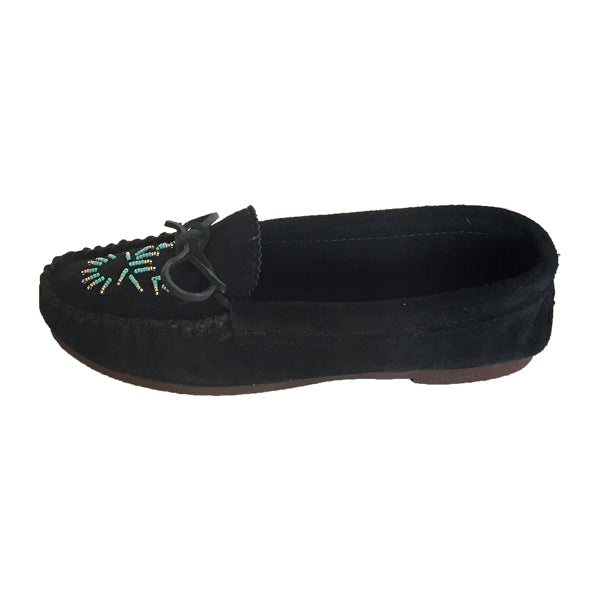 womens black moccasin shoes