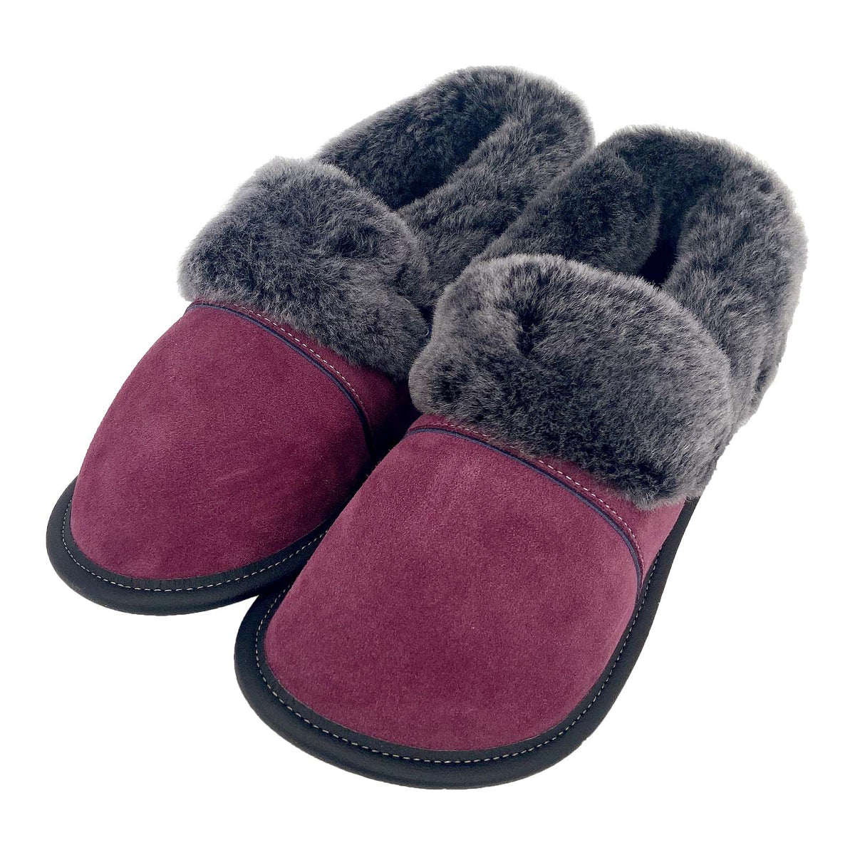100% Real Fur Lined Hand crafted Men's Women's Genuine Sheepskin Mule Slippers 