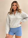 Carter Classic Zip Front Sweat - Grey Marle - NUDE LUCY