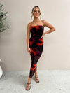 Kapri Strapless Dress - Flame