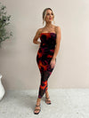 Kapri Strapless Dress - Flame