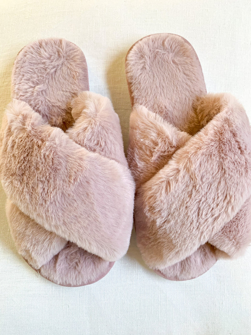 Skylar Fluffy Slippers - Pink