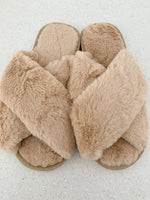 Skylar Fluffy Slippers - Beige