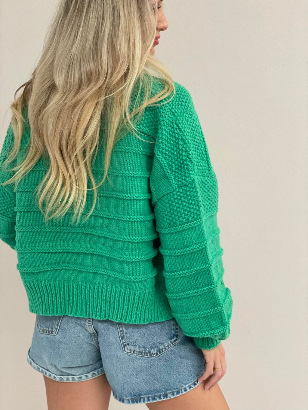 Ridges Cardigan - Apple Green