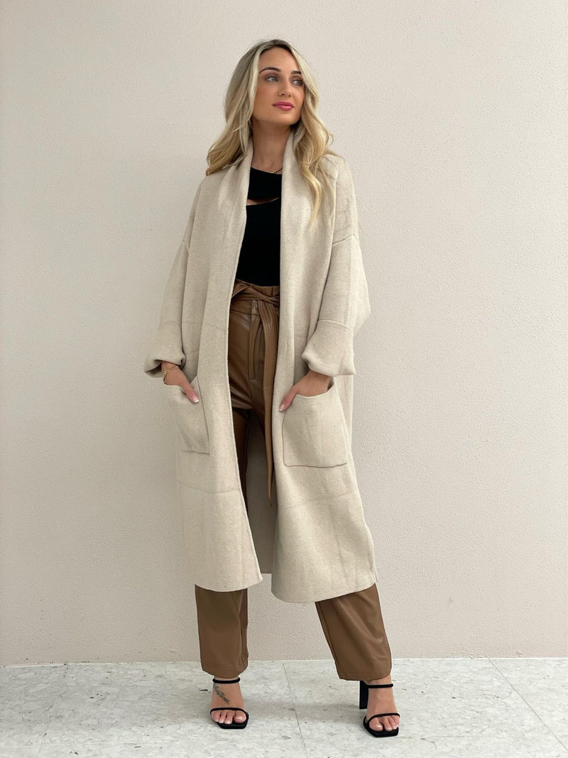 All Rugged Up Cardi - Beige