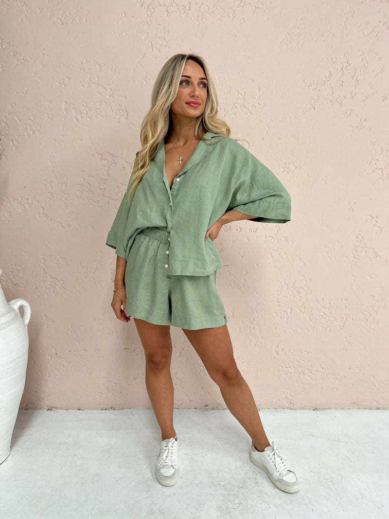 Lounge Linen Short - Olive