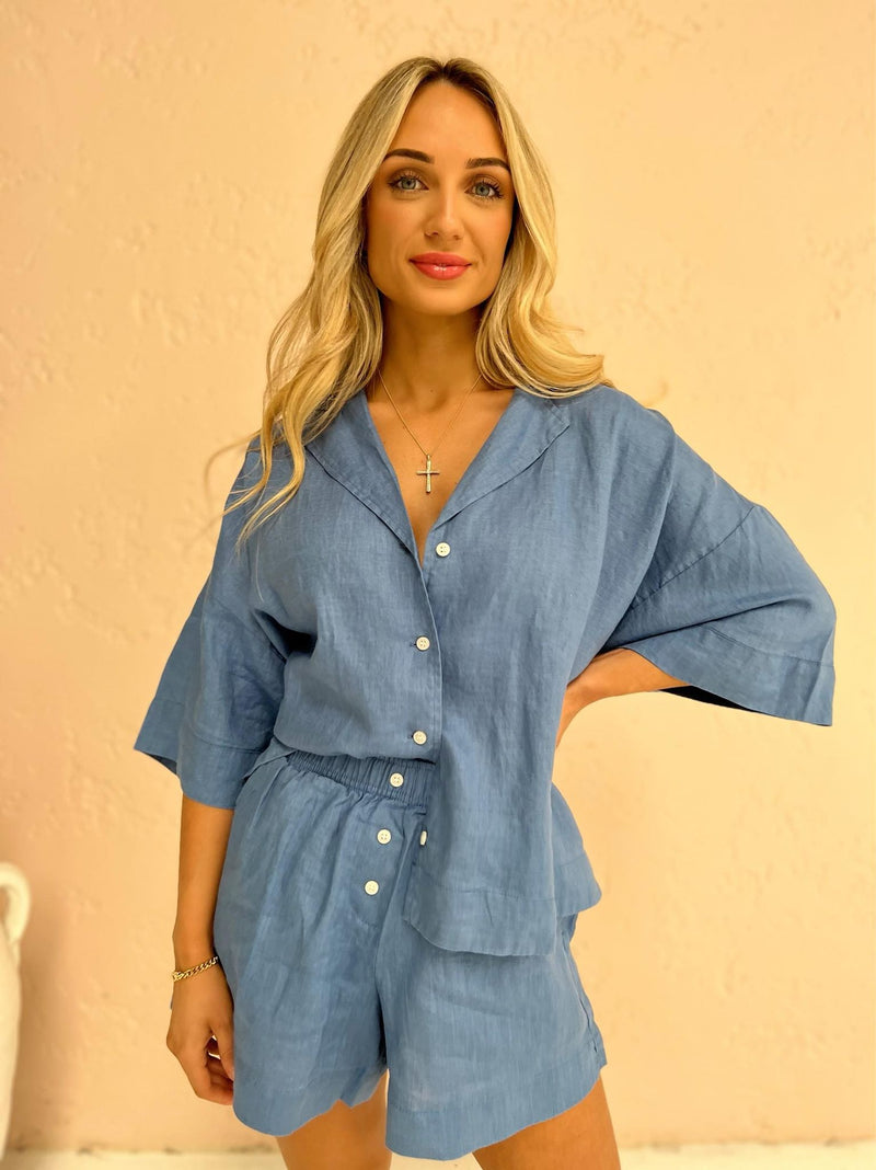 Lounge Linen Shirt - Storm