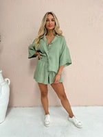 Lounge Linen Shirt - Olive