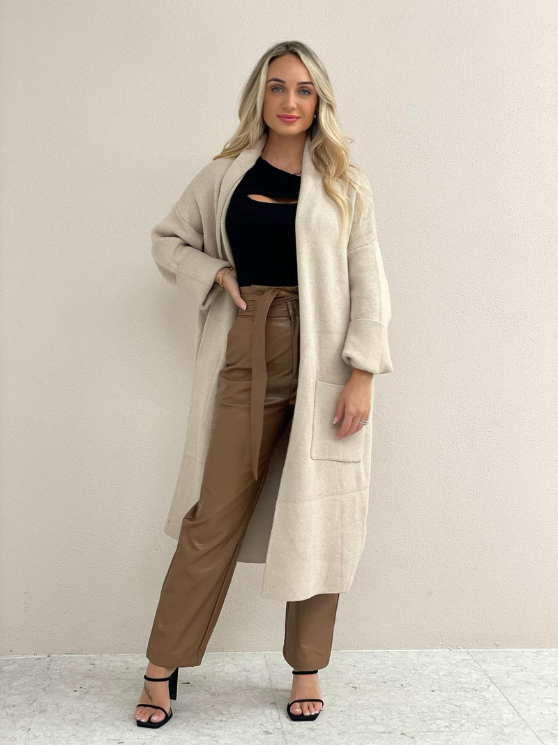 All Rugged Up Cardi - Beige