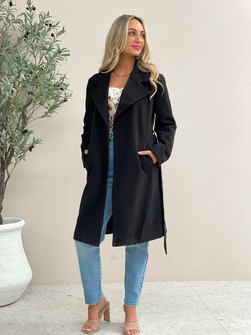 Faux Wool Wrap Coat