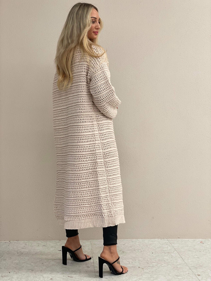 Charity Long Knit Cardi - Winter Waite