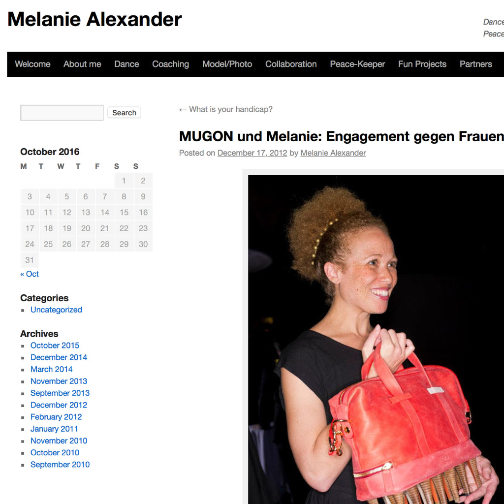 Melanie Alexander mit Mugon Ladybag