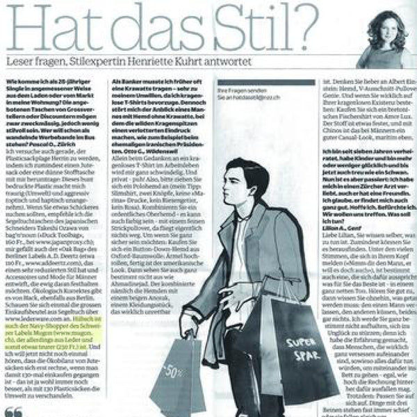 NZZ am Sonntag mit Mugon Taschen