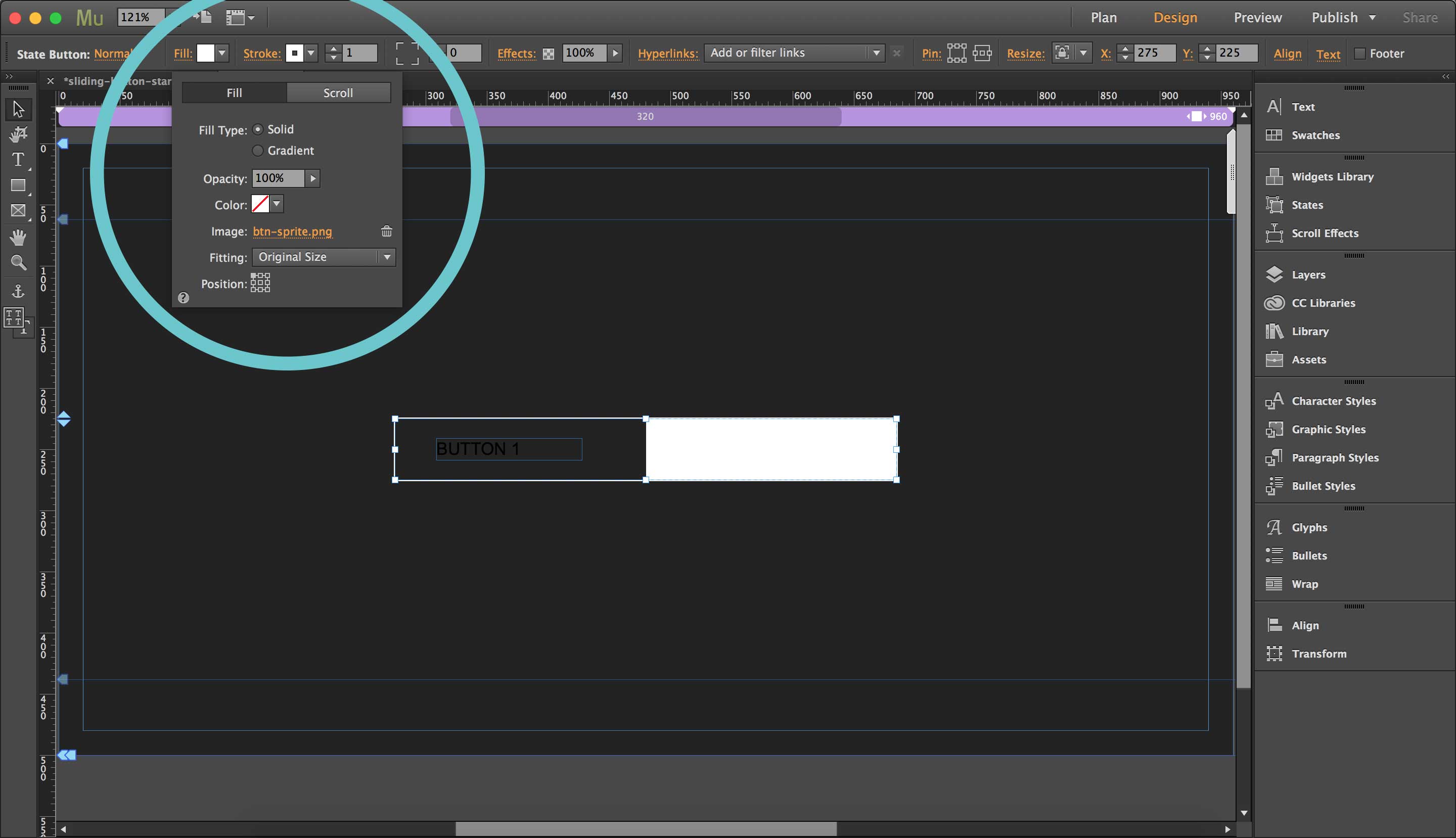 Screenshot - Sliding Buttons - Step 9