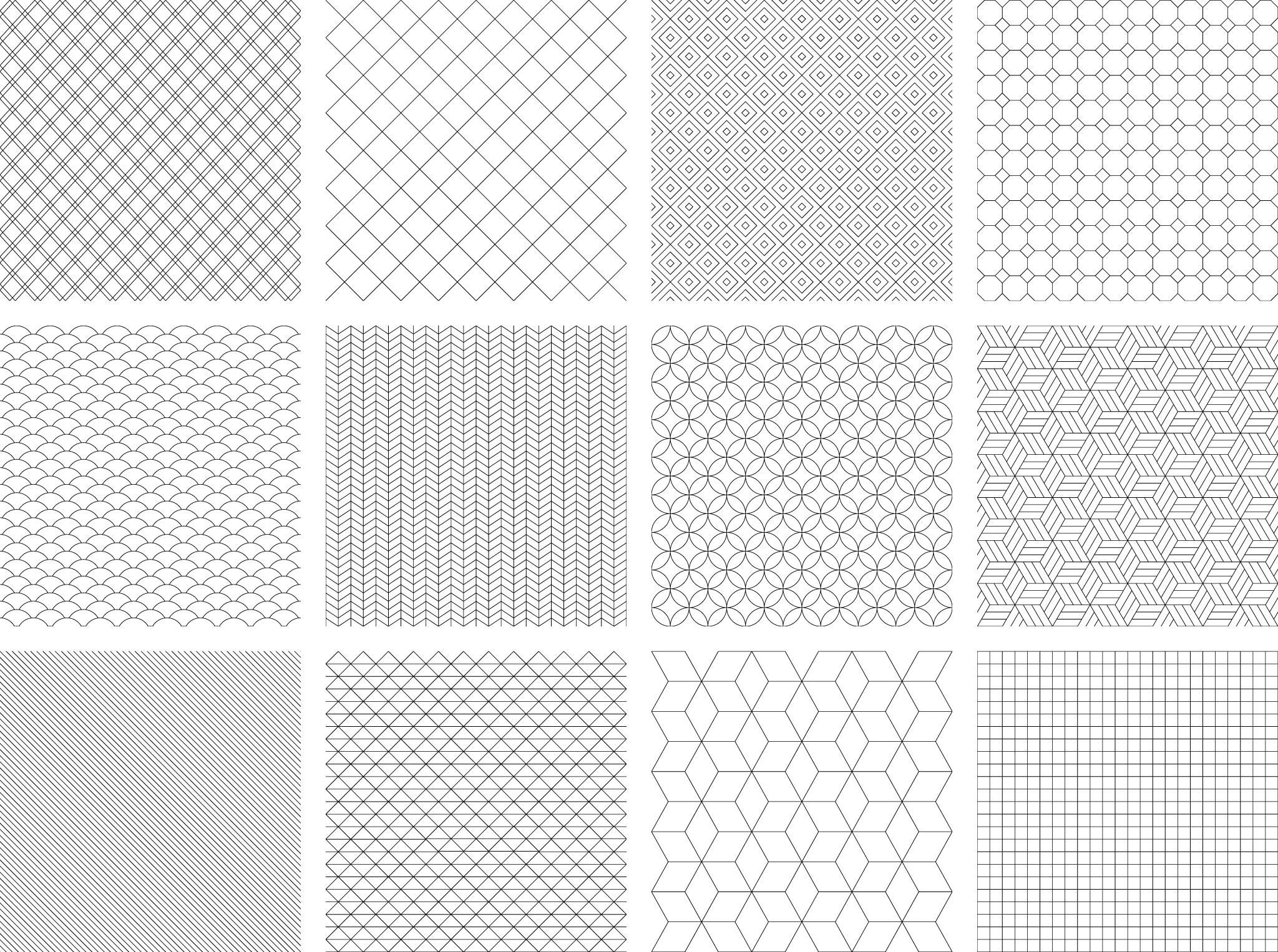 Free Seamless Patterns - Dark Line