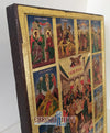 Dodekaorton - 12 Great Feasts (Engraved icon - old looking icon - S Series)-Christianity Art