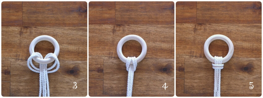 Anker Knoten Anleitung mit mehreren Seilen Anleitung Schritt 3, 4 und 5