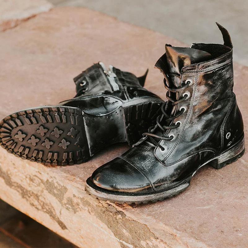 old fashioned lace up boots