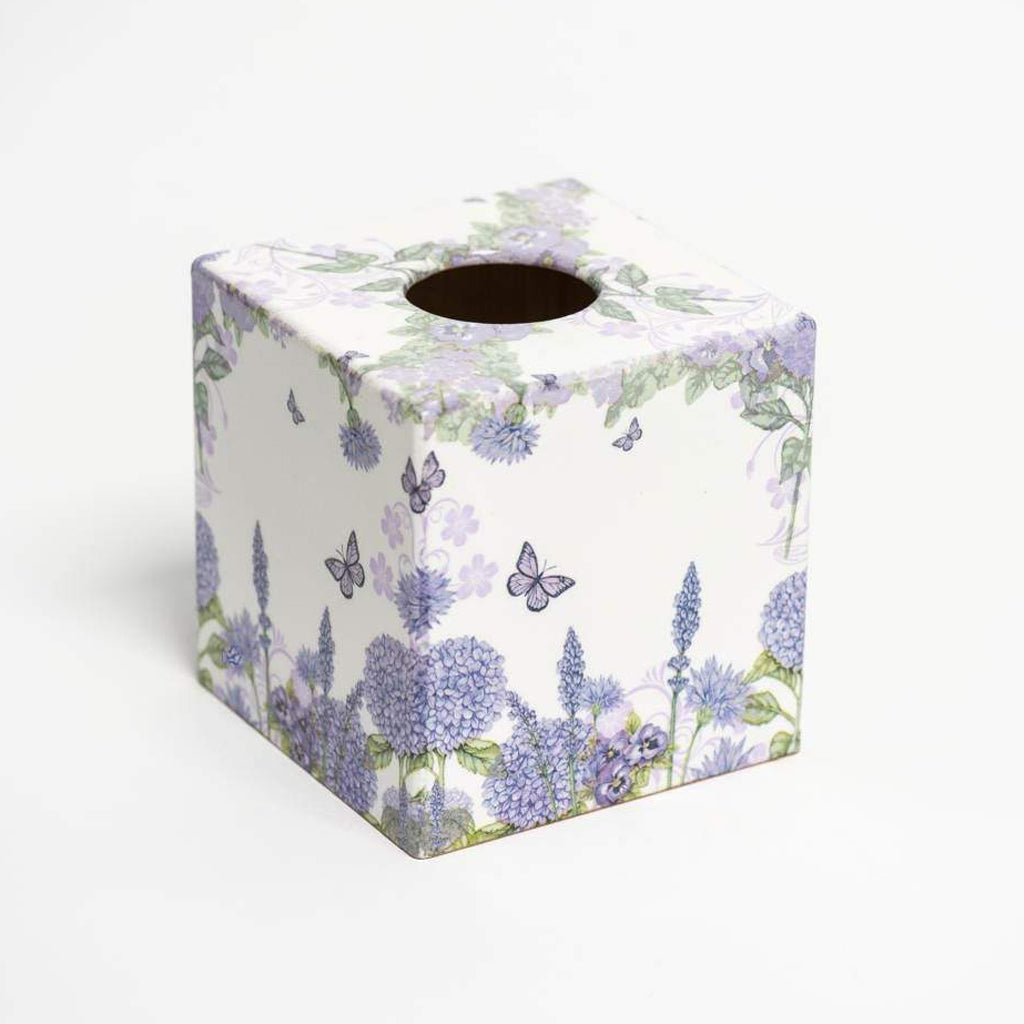 purple tissue box cover