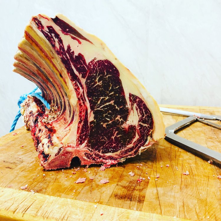 grass fed, dry-aged beef
