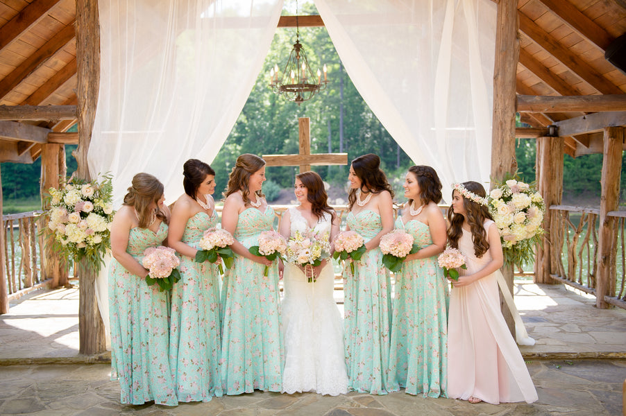 Bride and Bridesmaids | Spring Wedding | Paris Mountain Photography