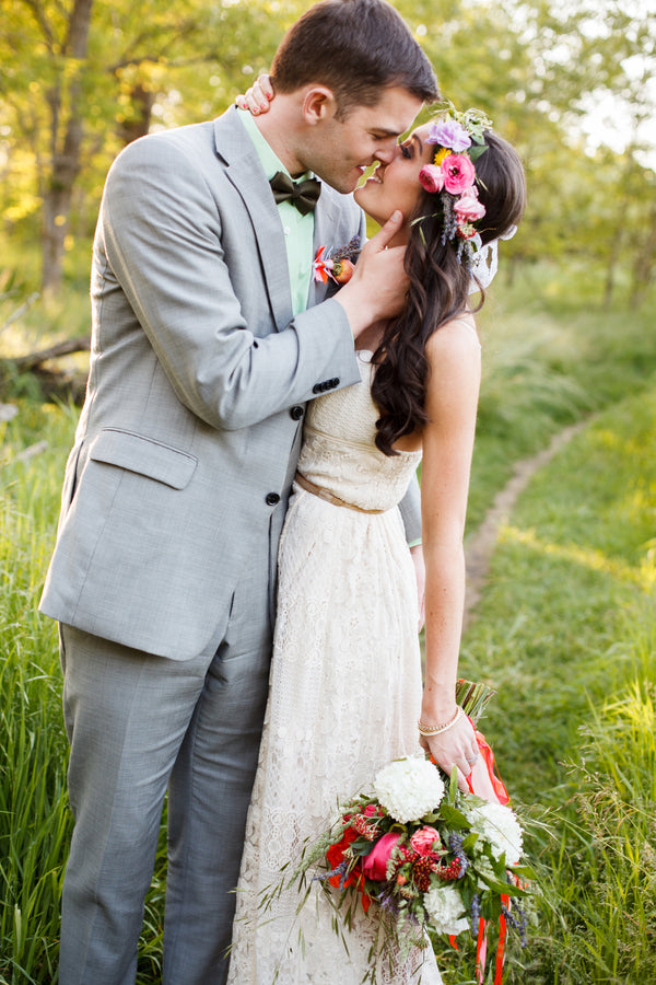 Boho Bride and Groom | Rebecca Anne Photography