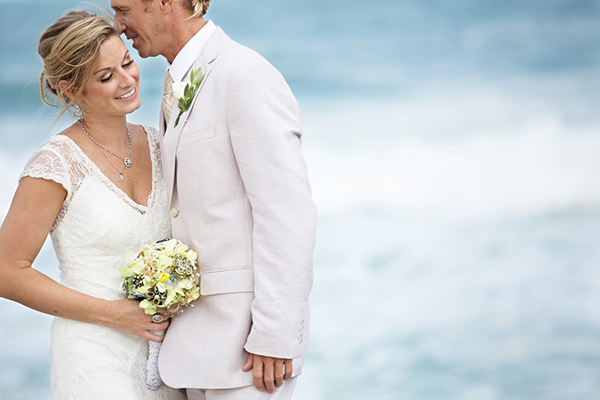 Bride and Groom on the Beach