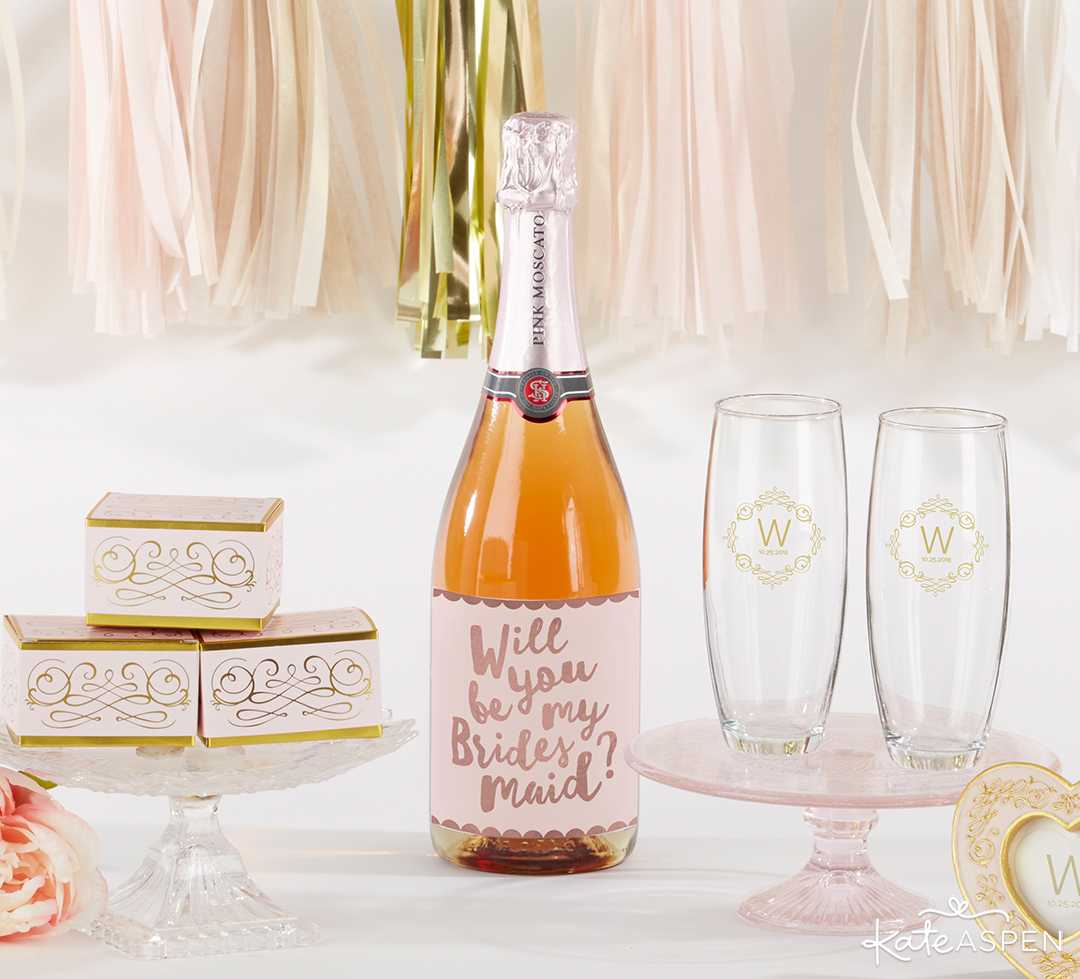 Bride Party Proposal Wine Bottle Lable | Curate Your Own Bridesmaid Proposal Kit + A Giveaway | Kate Aspen