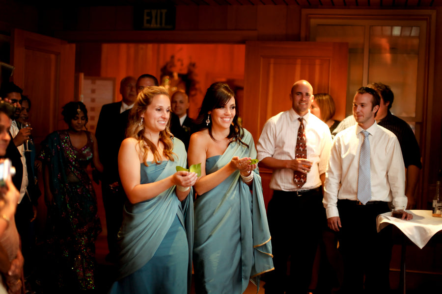 Bridesmaids in Blue Saris | Pepper Nix Photography