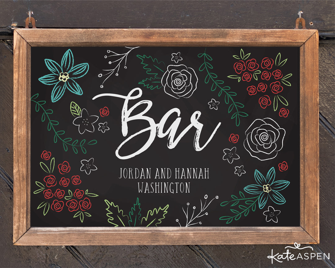 Chalk Bar Sign | 6 Wedding Signs for Your Special Day | Kate Aspen