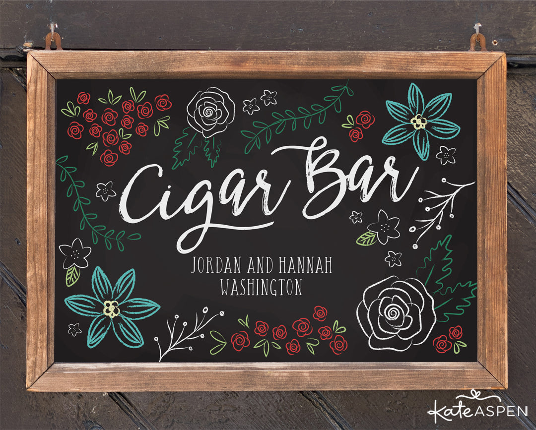 Chalk Cigar Bar Sign | 6 Wedding Signs for Your Special Day | Kate Aspen
