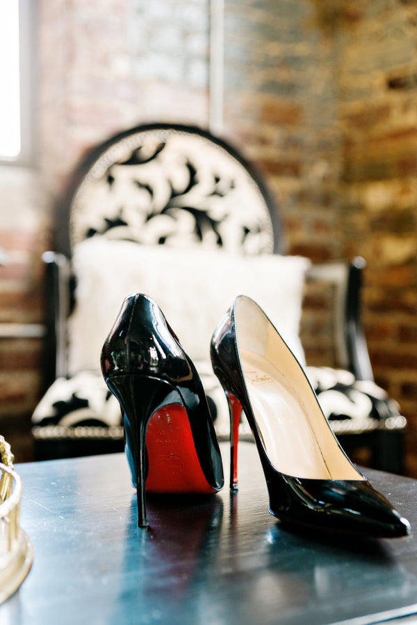 Black Christian Louboutin Heels | Industrial Glam Wedding | Andie Freeman Photography
