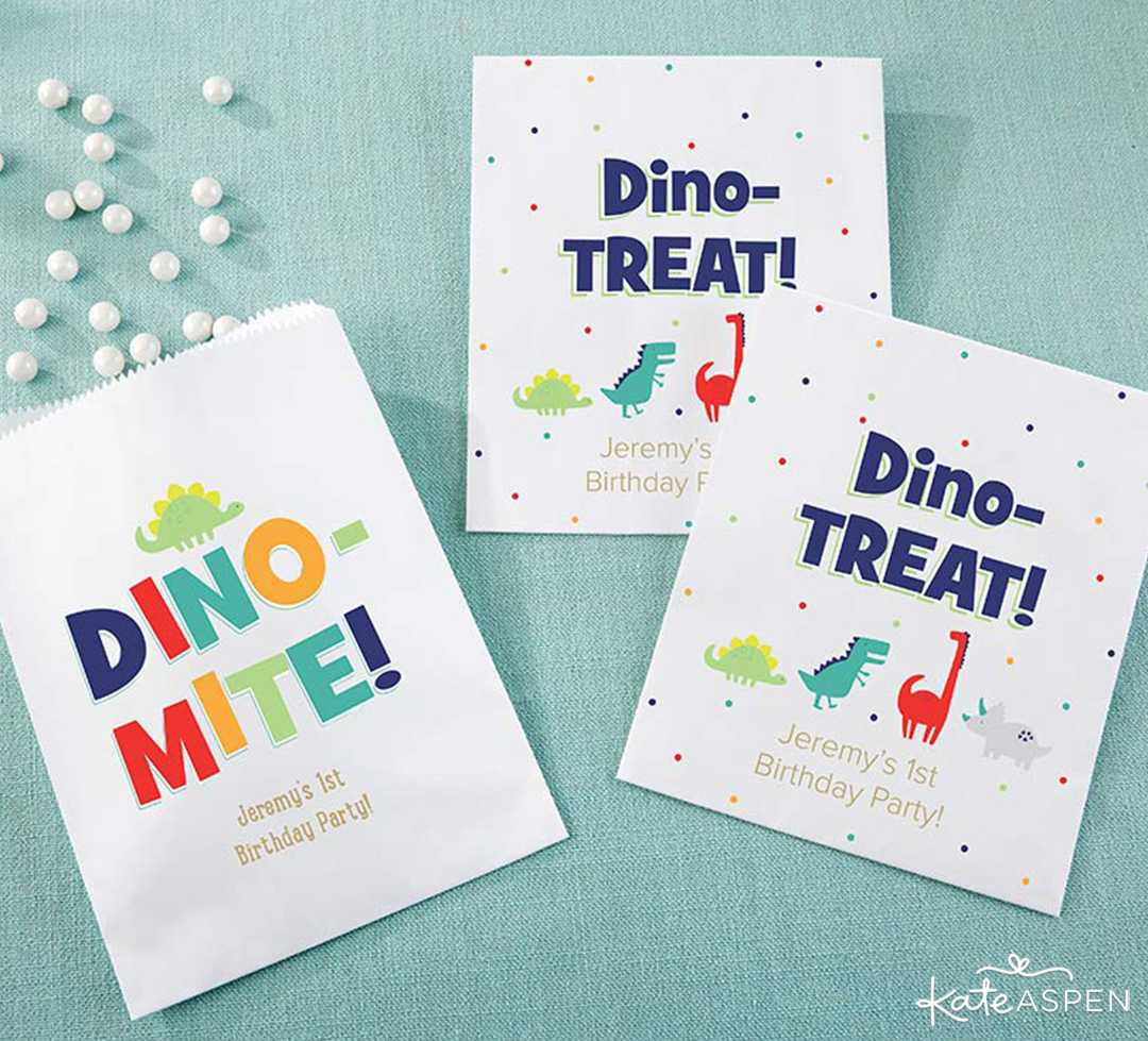 Goodie Bag Dino Party | A Roaring Dinosaur Birthday Party Set Up | Kate Aspen