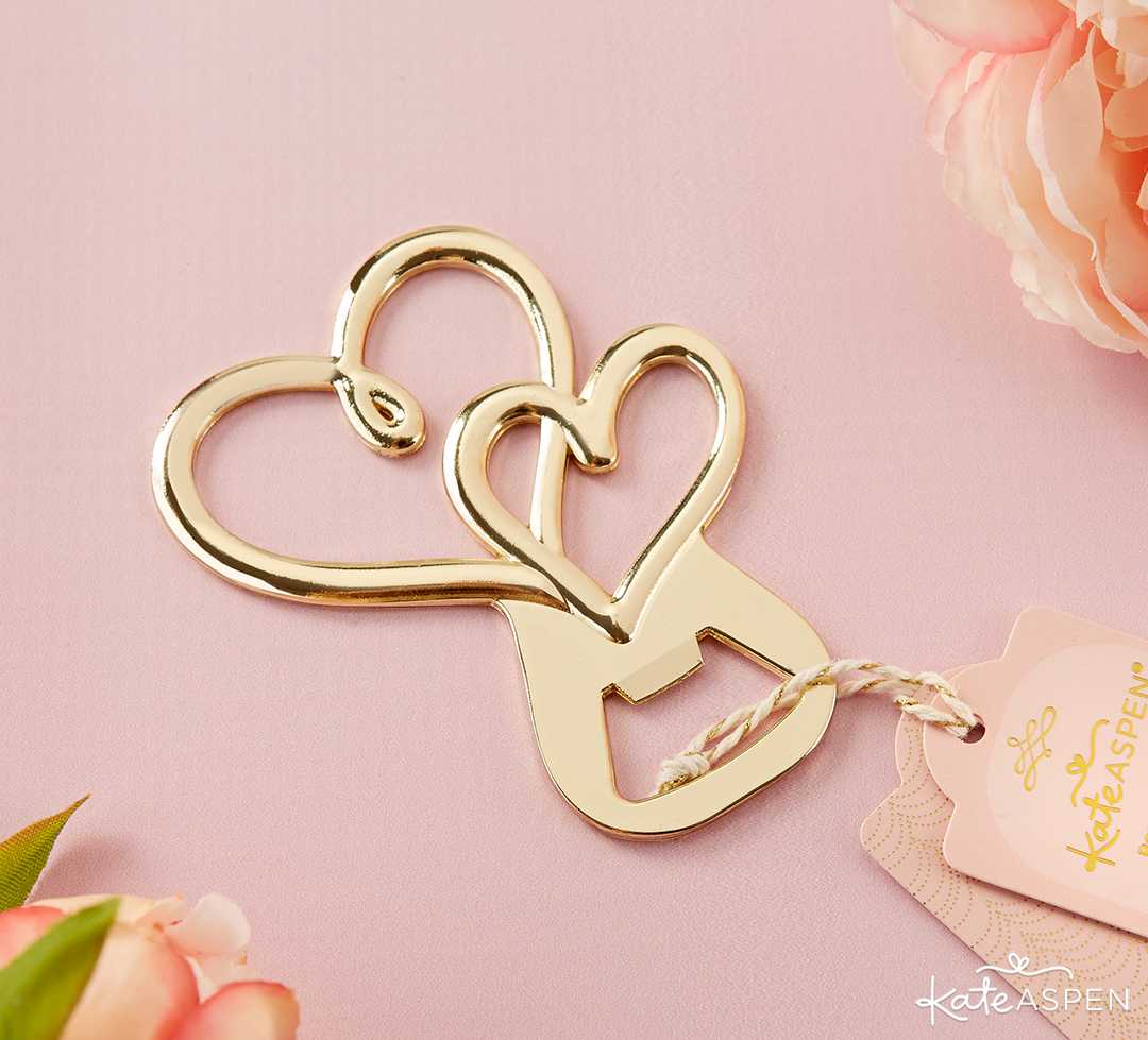 Gold Double Heart Bottle Opener | Galentine's Day Gifts for Your Best Gals | Kate Aspen