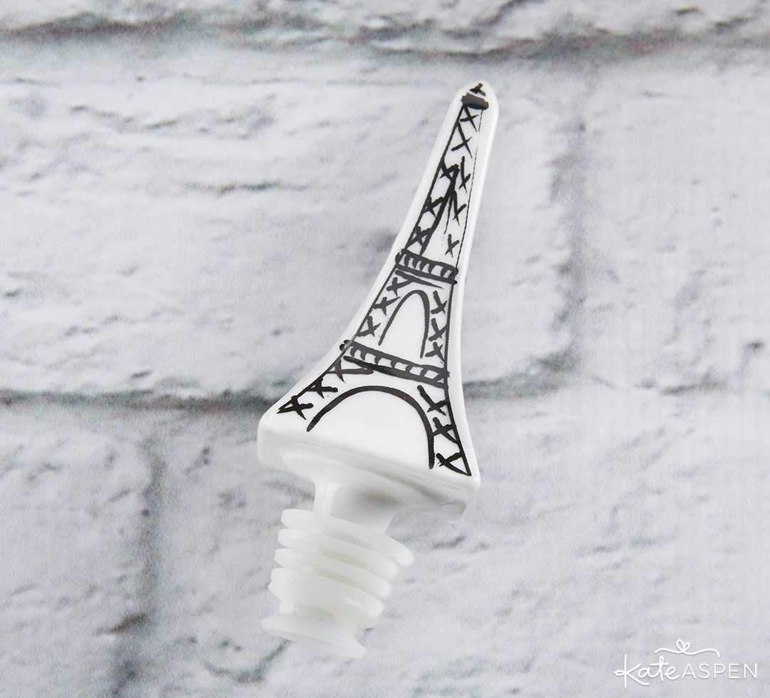 Eiffel Tower Ceramic Bottle Stopper | A Posh Parisian Bridal Shower + Giveaway | Kate Aspen