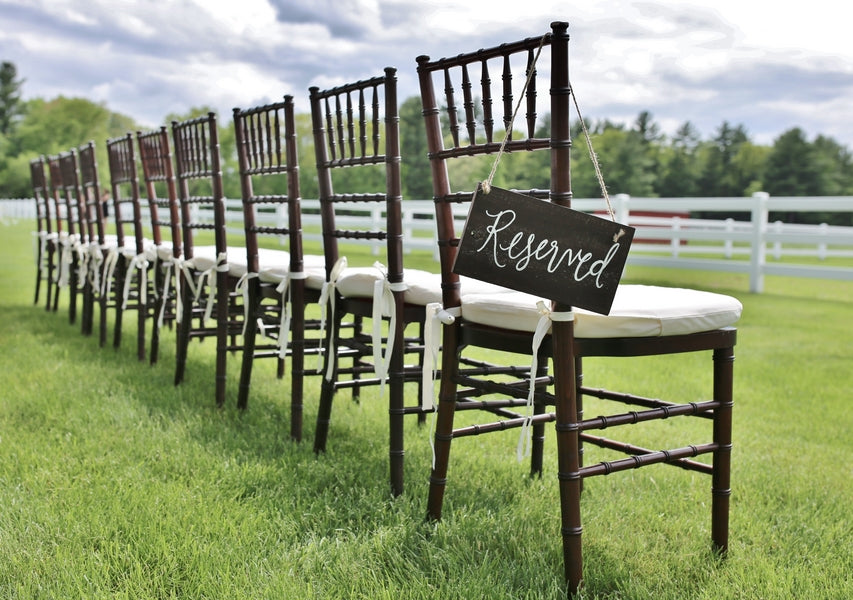 Reserved Seating at Farm Wedding | Laura Dee Photography