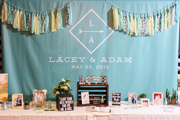 Blue and Yellow Guestbook Table | Wes Roberts Photography