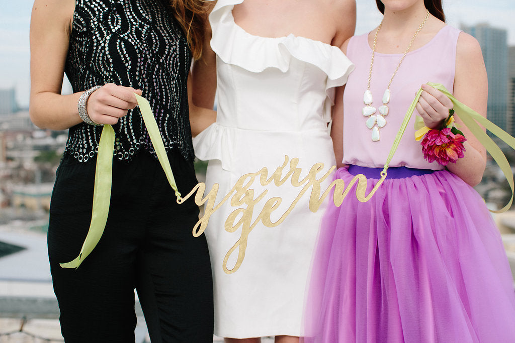 Gem Inspired Bridesmaid Luncheon You're A Gem Sign - Lauren Carnes Photography