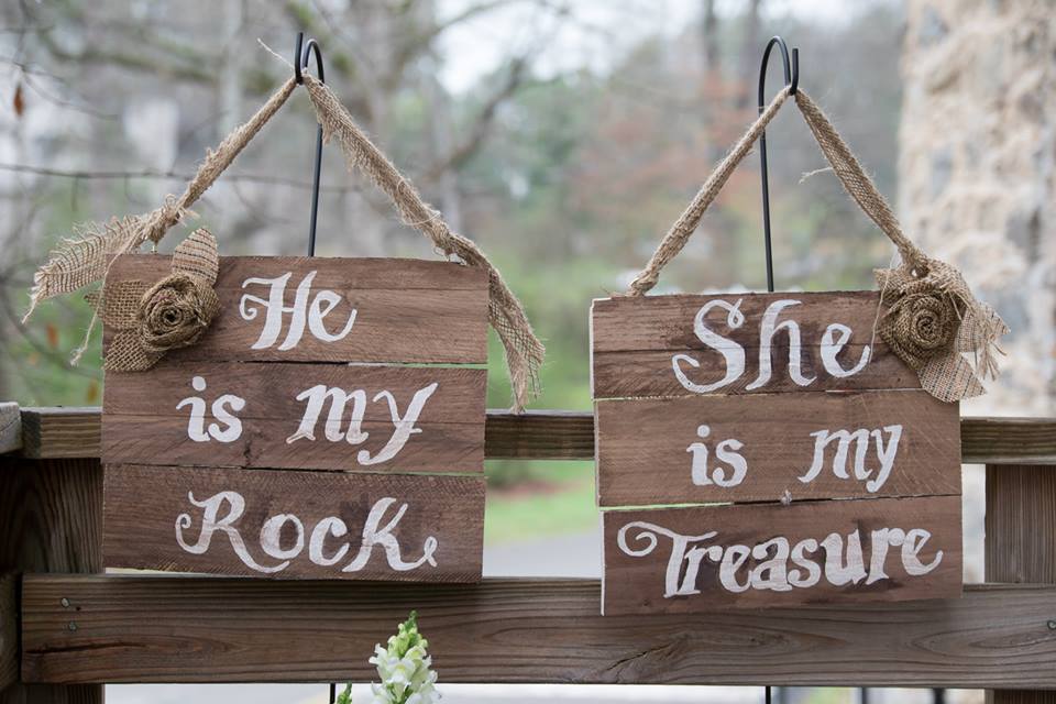 Geode Wedding Signs - He is My Rock, She is My Treasure | Sam Spencer Imaging