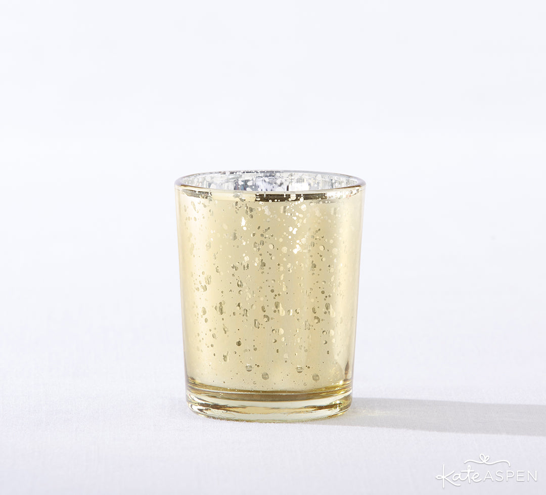 Gold Mercury Glass Tea Light Holder