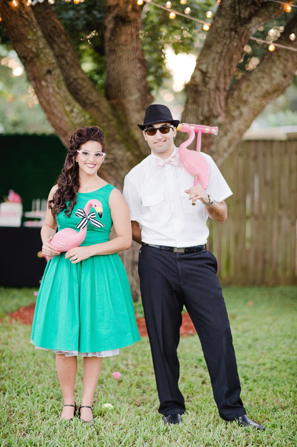 Flamingo themed engagement party | Two Prince Bakery Theater | Marc Edwards Photographs